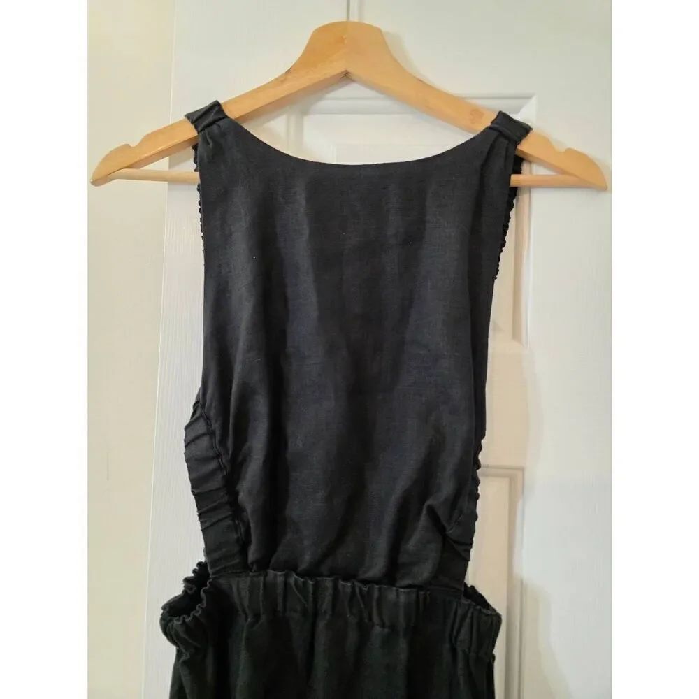 Pixie Market Black Linen Dress Medium Beatrice XS - Picture 7 of 10
